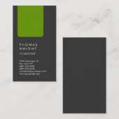 Carte De Visite Gris vert professionnel unique (Devant / Derrière)
