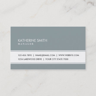 Carte De Visite Gris vert simple simple élégant professionnel