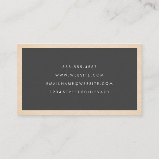 Carte De Visite Gris vert simple | Sleek (Dos)