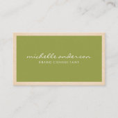 Carte De Visite Gris vert simple | Sleek (Devant)