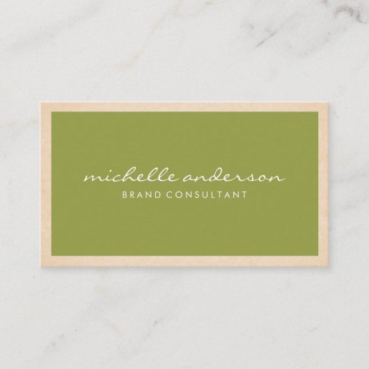 Carte De Visite Gris vert simple | Sleek (Devant)