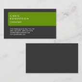 Carte De Visite Gris vert spécial unique (Devant / Derrière)