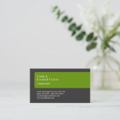 Carte De Visite Gris vert spécial unique (Debout devant)