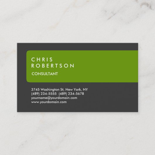 Carte De Visite Gris vert spécial unique (Devant)
