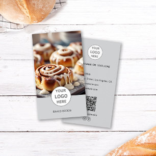 Carte de visite grise avec code QR de la photo du