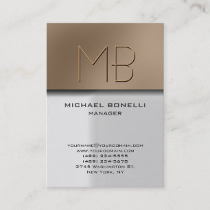 Carte de visite grise beige chic et tendance