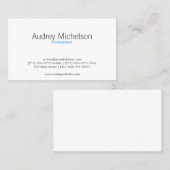 CARTE DE VISITE GRISE/BLEU MINIMALISME MODERNE (Devant / Derrière)