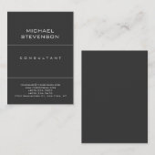 Carte de visite grise de consultant tendance simpl (Devant / Derrière)