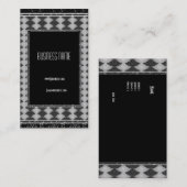 Carte de visite grise noire Art déco (Devant / Derrière)