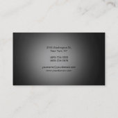 Carte de visite grise noire monogramme unique (Dos)