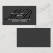 Carte de visite grise pour consultant en script mi (Devant / Derrière)