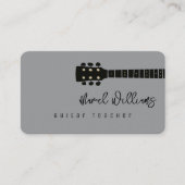 Carte de visite grise pour professeurs de guitare (Devant)