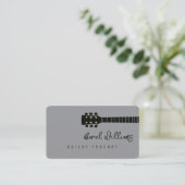 Carte de visite grise pour professeurs de guitare (Debout devant)