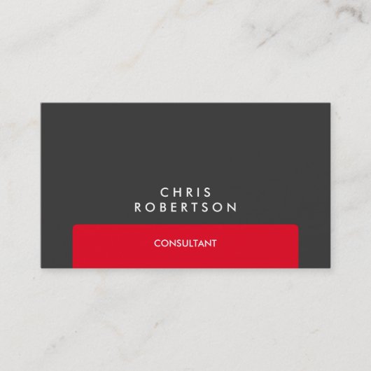 Carte de visite grise rouge rayée professionnelle (Devant)
