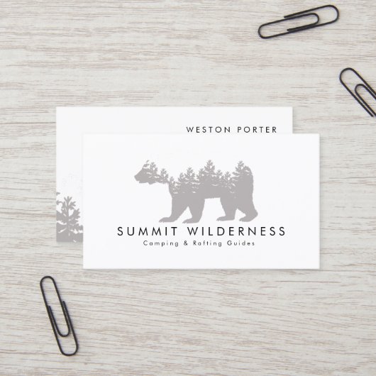 Carte de visite Grizzly à pin (Devant/Arrière en situation)