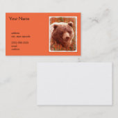 Carte De Visite Grizzly Bear Cub dans Fireweed Peinture Art de la  (Devant / Derrière)