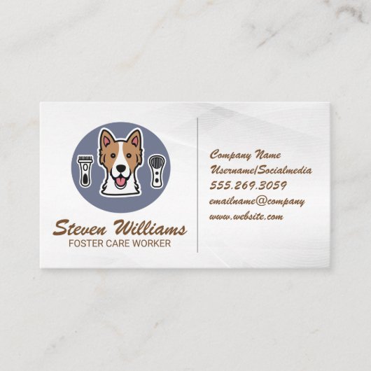 Carte De Visite Groomer | Animaux Services (Devant)