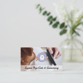Carte De Visite Groomer brossant chien | Services animaux (Debout devant)