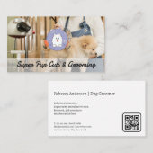 Carte De Visite Groomer Brushing Dog | Animal Services (Devant / Derrière)