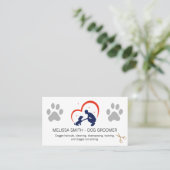 Carte De Visite Groomer Care Logo | Dog Paw (Debout devant)