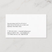 Carte De Visite Groomer couper les cheveux de chien (Dos)