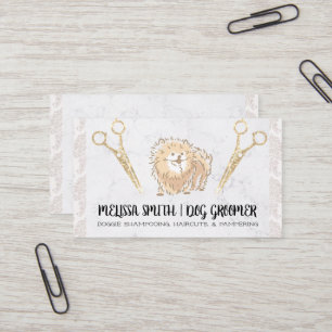 Carte De Visite Groomer Cute Pomeranian Protection des animaux