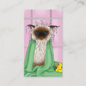 Carte De Visite Groomer de chats de temps de bain (Devant)