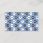 Carte De Visite Groomer de chien d'empreinte de patte (Dos)