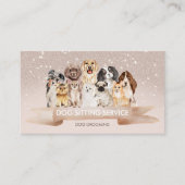 Carte De Visite Groomer de chien pour maître de sable beige (Devant)