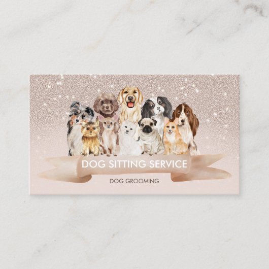 Carte De Visite Groomer de chien pour maître de sable beige (Devant)