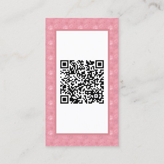 Carte De Visite Groomer de chien simple avec code QR (Dos)