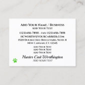 Carte De Visite Groomer, Dog Walker, Vétérinaire, etc. (Dos)