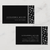 Carte De Visite Groomer | Empreintes de pattes d'animaux noirs bla (Devant / Derrière)