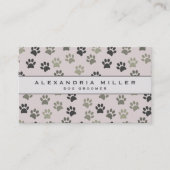 Carte De Visite Groomer | Empreintes de pattes rose pâle (Devant)