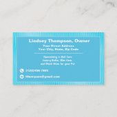 Carte De Visite Groomer Floral Bleu Avec Pommeau (Dos)