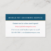 Carte De Visite Groomer pour animaux de compagnie mobile pour chat (Dos)