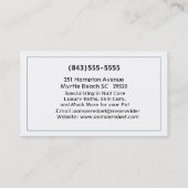 Carte De Visite Groomer pour animaux de compagnie pour chiens taur (Dos)