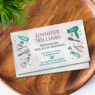 Carte De Visite Groomer pour animaux domestiques et élevage de chi