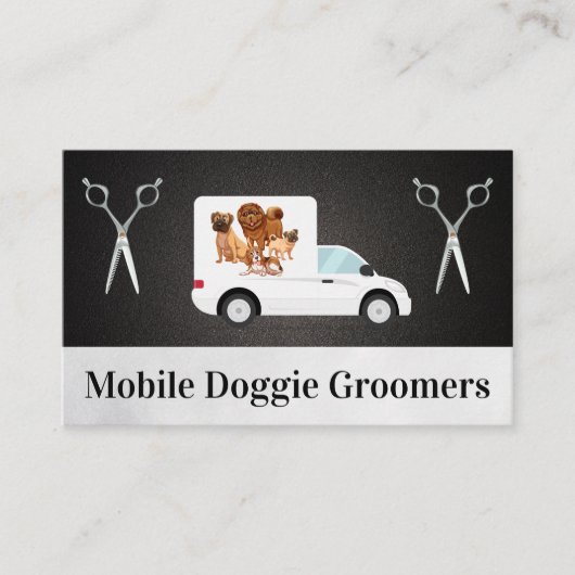 Carte De Visite Groomers de chiens | Véhicule (Devant)