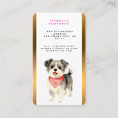 Carte De Visite Grooming Dog Personalized Gold Elegant Collection (Devant)
