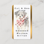 Carte De Visite Grooming Dog Personalized Gold Elegant Collection (Dos)