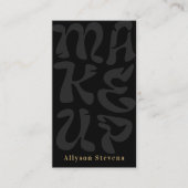 Carte De Visite Groovy retro black logo qr code Makeup (Devant)