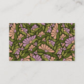 Carte De Visite Groovy Rétro Boho Violet Vert Botanique Tendance (Dos)