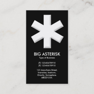 Carte De Visite Gros astérisque - Noir