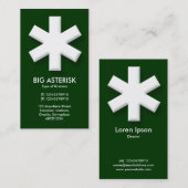 Carte De Visite Gros Astérisque - Vert foncé (003300) (Devant / Derrière)