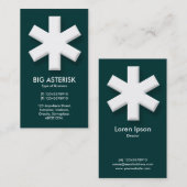 Carte De Visite Gros Astérisque - Vert Turquoise foncé (003333) (Devant / Derrière)