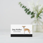 Carte De Visite Gros Et Blanc Italien Greyhound - Chien Walker (Debout devant)