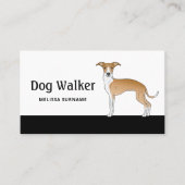 Carte De Visite Gros Et Blanc Italien Greyhound - Chien Walker (Devant)