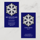 Carte De Visite Gros flocon de neige - Bleu foncé (000066) (Devant / Derrière)