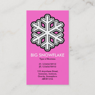 Carte De Visite Gros Flocon de neige - Rose (FF66CC)